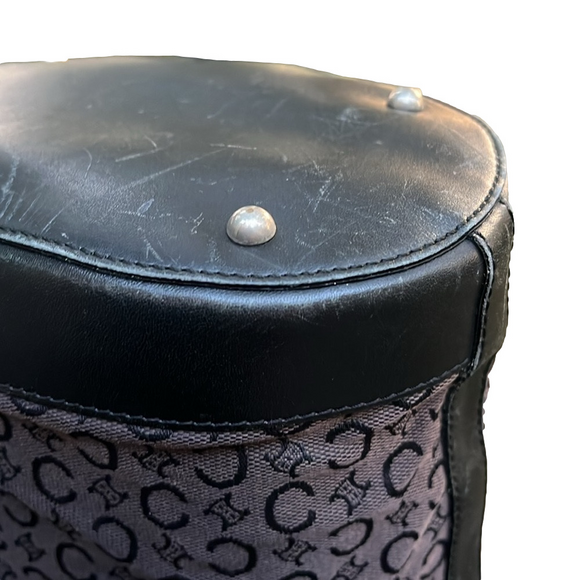 Celine Brown and Black Macadam Shoulder Bag Tote GUC - Picture 11 of 17